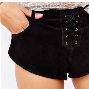 NWOT UO Ecote Suede Lace Up Shorts